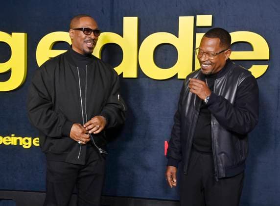Actor Eddie Murphy (L) and Martin Lawrence attend the premiere of Netflix s biographical documentary Being Eddie at the Tudum Theater Los Angeles on Wednesday, November 12, 2025. Storyline: Follows a comprehensive look at Eddie Murphy s life and career.  LAP2025111217 JIMxRUYMEN