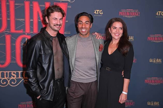 Nicolas Puschmann, Nic Shanker with Janina Shanker at the premiere of Sarah Engels at Moulin Rouge Das Musical in the Musical Dome in Cologne on 13 11 2025