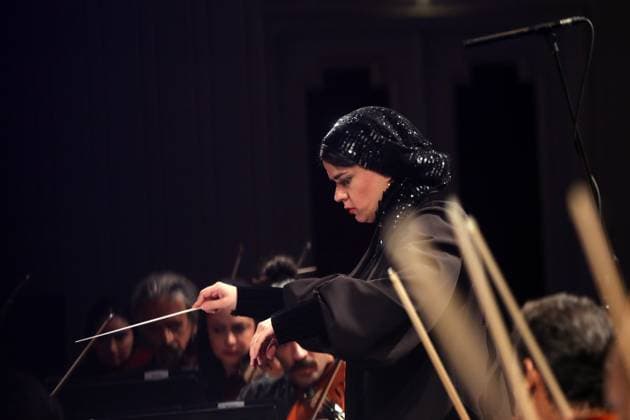 Paniz Faryusefi becomes first woman to lead Tehran Symphony Orchestra in Iran TEHRAN, IRAN - NOVEMBER 13: Tehran Symphony Orchestra performs under the baton of a female orchestra conductor Paniz Faryusefi for the first time at the Vahdat Hall in Tehran, Iran on November 13, 2025. Fatemeh Bahrami Anadolu Tehran Iran. Editorial use only. Please get in touch for any other usage.  Copyright: x2025xAnadoluxFatemehxBahramix