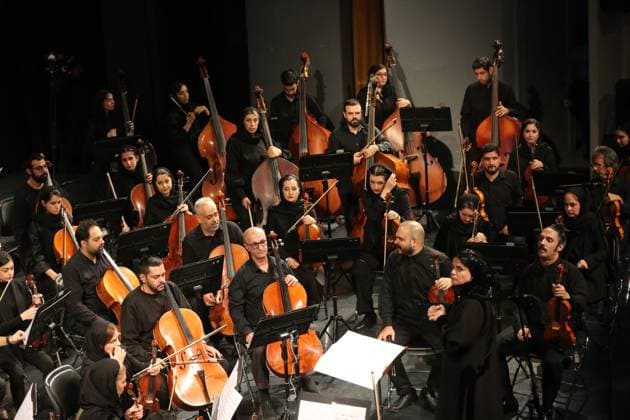 Paniz Faryusefi becomes first woman to lead Tehran Symphony Orchestra in Iran TEHRAN, IRAN - NOVEMBER 13: Tehran Symphony Orchestra performs under the baton of a female orchestra conductor Paniz Faryusefi for the first time at the Vahdat Hall in Tehran, Iran on November 13, 2025. Fatemeh Bahrami Anadolu Tehran Iran. Editorial use only. Please get in touch for any other usage.  Copyright: x2025xAnadoluxFatemehxBahramix