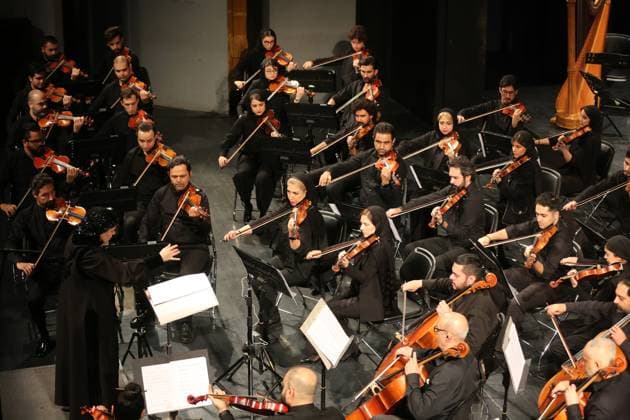 Paniz Faryusefi becomes first woman to lead Tehran Symphony Orchestra in Iran TEHRAN, IRAN - NOVEMBER 13: Tehran Symphony Orchestra performs under the baton of a female orchestra conductor Paniz Faryusefi for the first time at the Vahdat Hall in Tehran, Iran on November 13, 2025. Fatemeh Bahrami Anadolu Tehran Iran. Editorial use only. Please get in touch for any other usage.  Copyright: x2025xAnadoluxFatemehxBahramix