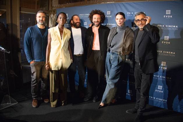 Prix Cinema Evok Collection - Paris Olivier Nakache, Eye Haïdara, Vincent Macaigne, William Lebghil, Joséphine Japy and Eric Toledano attend the Prix Cinema Evok Collection held at the Hotel Brach in Paris, France, on November 13, 2025. Photo by David Boyer ABACAPRESS.COM Paris France  Copyright: xBoyerxDavid ABACAx