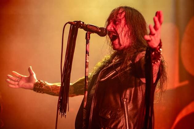 Amorphis live in Copenhagen, Denmark Copenhagen, Denmark. 13th, November 2025. The Finnish heavy metal band Amorphis performs a live concert at Poolen in Copenhagen. Here vocalist Tomi Joutsen is seen live on stage. Denmark, Copenhagen  Copyright: xGonzalesxPhoto NikolajxBransholmx