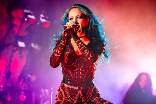 Arch Enemy live in Copenhagen, Denmark Copenhagen, Denmark. 13th, November 2025. The Swedish melodic death metal band Arch Enemy performs a live concert at Poolen in Copenhagen. Here vocalist Alissa White-Gluz is seen live on stage. Denmark, Copenhagen  Copyright: xGonzalesxPhoto NikolajxBransholmx