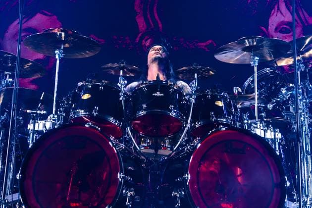 Arch Enemy live in Copenhagen, Denmark Copenhagen, Denmark. 13th, November 2025. The Swedish melodic death metal band Arch Enemy performs a live concert at Poolen in Copenhagen. Here drummer Daniel Erlandsson is seen live on stage. Denmark, Copenhagen  Copyright: xGonzalesxPhoto NikolajxBransholmx