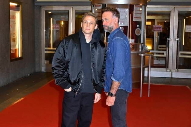 abb WuenscheEssen Matthias Schweighöfer Schweighoefer actor Erik Schmitt director on the red carpet at the NRW premiere of the movie DAS LEBEN DER WÜNSCHE WUENSCHE at Lichtburg cinema on 13 02 2025 in Essen, NRW Germany