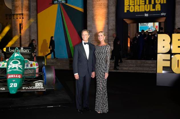 Alessandro Benetton and Gloria Tonon at the premiere of the Sky documentary Benetton Formula at Space Cinema Moderno Rome, 13 11 2025 Foto:xA.xM.xTinghinox xFuturexImagex benetton_5152