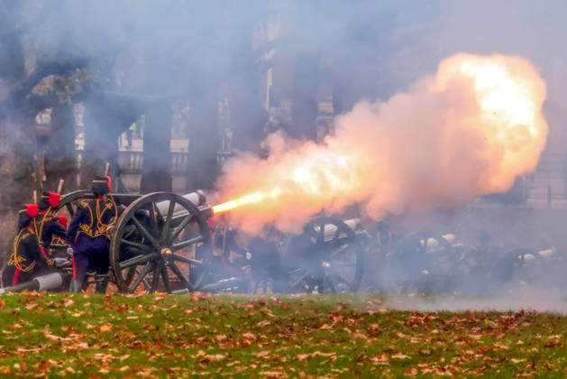 . 14 11 2025. London, United Kingdom. Kings Birthday 41 Gun Royal Salute. The King s Troop Royal Horse Artillery fire a 41 gun salute in Green Park to mark King Charles III 77th Birthday.  xMartynxWheatleyx xi-Imagesx IIM-26377-0008