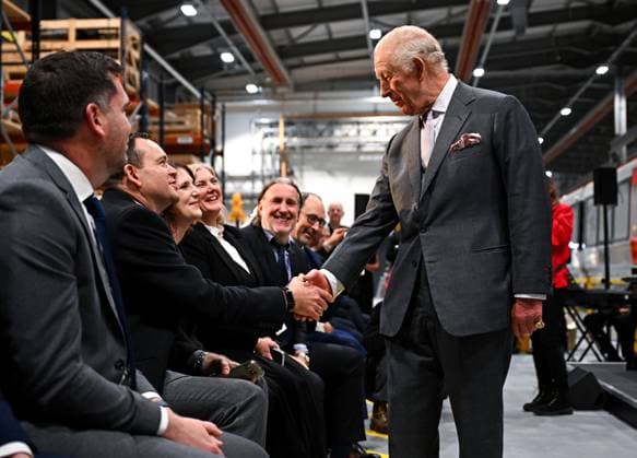 King Charles III Marks His 77th Birthday In South Wales TAFF S WELL, WALES - NOVEMBER 14: King Charles III shaking hands and speaking to staff in the depot during a visit to Taff s Well Transport Depot on November 14, 2025 in Taff s Well, Wales. King Charles III and Queen Camilla are undertaking a series of engagements in South Wales today, as the monarch celebrates his 77th birthday., Credit:Finnbarr Webster Avalon United Kingdom, Wales, Taff s Well  Copyright: xFinnbarrxWebsterx xAvalonx 1052417824
