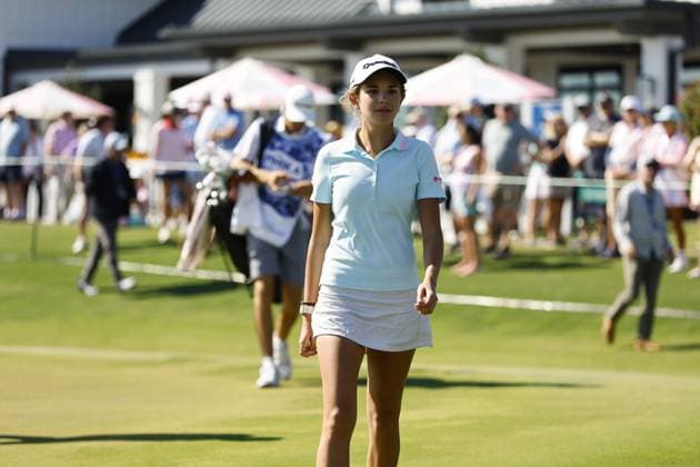 November 14, 2025, Belleair, Florida, USA: Kai Trump walks off the 18th green after her round at The Annika on Friday, Nov. 14, 2025 in Belleair. Belleair USA - ZUMAs70_ 20251114_zan_s70_007 Copyright: xLuisxSantanax