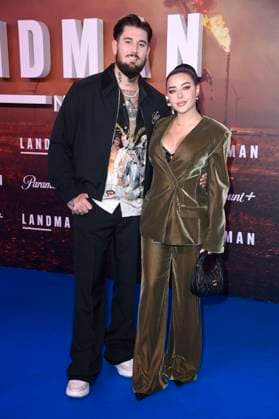 Mike Heiter and Leyla Lahouar at the European premiere of season 2 of the Paramount series Landman at Zoo Palast Berlin, 14 11 2025 Foto:xN.xKubelkax xFuturexImagex landman_berlin_5147