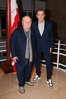 Monte Carlo, 22nd Monte Carlo Film Festival De La Comédie. Gala dinner tickets. Pictured: Lino Banfi, Ezio Greggio  Copyright: xManuelexMangiarottix xipa-agency.netx xComix xMangiarottix IPA_Agency_IPA67976453