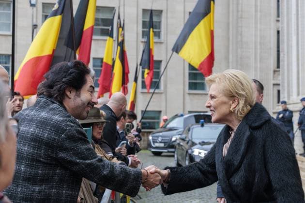 Princess Astrid of Belgium pictured after the Te Deum mass, on the occasion of the King s Feast, at the Saint Michael and St Gudula Cathedral (Cathedrale Saints Michel et Gudule Sint-Michiels- en Sint-Goedelekathedraal) in Brussels on Saturday 15 November 2025.  NICOLASxMAETERLINCK 141732335