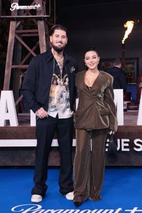 14 11 2025 , Mike Heiter and Leyla Lahouar at the European premiere of Landman season 2, Zoo Palast, Berlin, Berlin