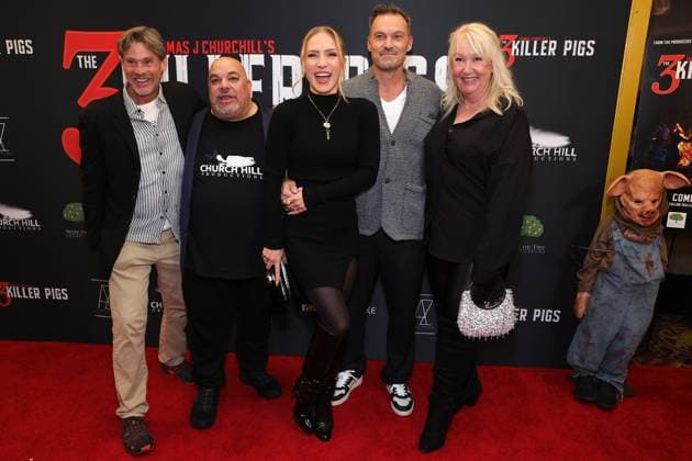 AFM Special Screening of THE 3 KILLER PIGS 14 November 2025 . Los Angeles, California - William McNamara,, Thomas J. Churchill, Sharna Burgess, Brian Austin Green, Aleksandra Zorich Hunt, At AFM Special Screening of THE 3 KILLER PIGS held at AMC Century City 15 in Los Angeles., Credit:Sadou Faye Avalon United States, CA, Los Angeles, AMC Century City 15 Copyright: xSadouxFayex xAvalonx 1052549453