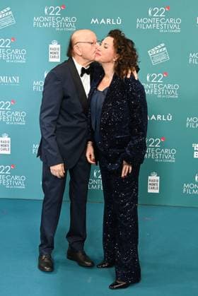 Monte Carlo, 22nd Monte Carlo Film Festival De La Comédie. Red carpet awards ceremony. Pictured: Massimo Boldi, Micaela Boldi  Copyright: xManuelexMangiarottix xipa-agency.netx xComix xMangiarottix IPA_Agency_IPA68006341