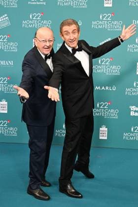 Monte Carlo, 22nd Monte Carlo Film Festival De La Comédie. Red carpet awards ceremony. Pictured: Massimo Boldi, Ezio Greggio  Copyright: xManuelexMangiarottix xipa-agency.netx xComix xMangiarottix IPA_Agency_IPA68006325