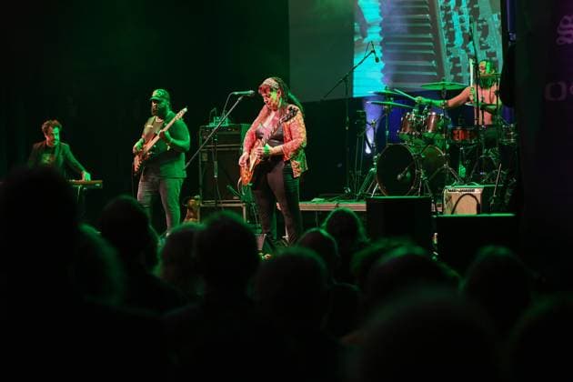 American singer Joanna Connor (middle) performs during the Blues Alive festival 2025 in Sumperk, Czech Republic, on November 15, 2025. (CTKxPhoto LudekxPerina) CTKPhotoP2025111505280  CTKPhotoP2025111505280
