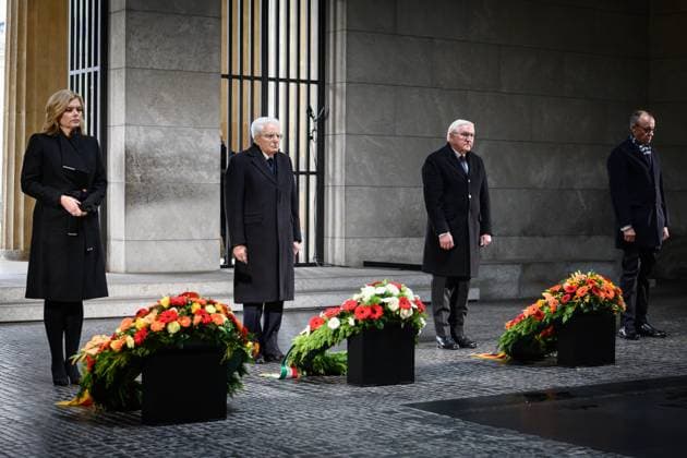 Berlin, Remembrance Day Wreath-laying ceremony on Remembrance Day at the Neue Wache Federal President Frank Walter Steinmeier, the President of the