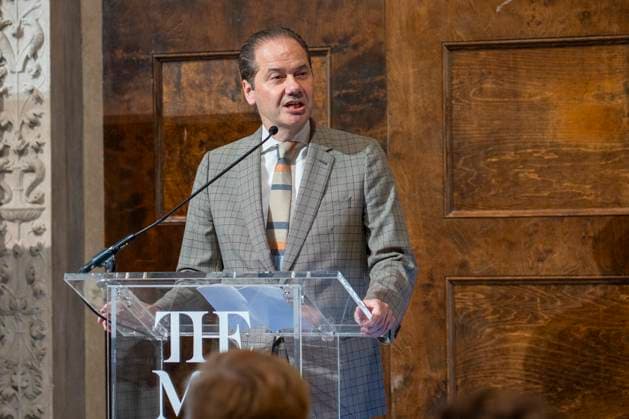 Max Hollein, director of the Metropolitan Museum of Art (MET), speaks at the presentation of the Costume Institute s spring 2026 exhibition in New York, United States, 17 November 2025. The 2026 MET Gala will explore fashion as art and the relationship between clothing and the body. !ACHTUNG: NUR REDAKTIONELLE NUTZUNG!  Copyright: xAngelxColmenaresx AME9973 20251117-55018564939_1