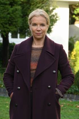 Actress Alexandra Schalaudek poses on the set of the 98 Cologne crime scene Der Glücklichmacher