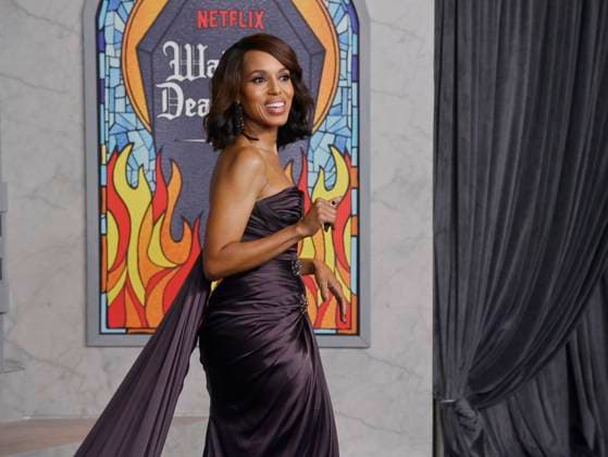 Cast member Kerry Washington attends the premiere of Netflix s motion picture murder mystery Wake Up Dead Man: A Knives Out Mystery at the Academy Museum of Motion Pictures in Los Angeles on Monday, November 17, 2025. Storyline: Benoit Blanc returns for his most dangerous case yet.  LAP2025111708 JIMxRUYMEN
