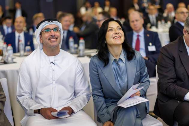Katherina Reiche CDU , Federal Minister for Economic Affairs and Energy, travels to the UAE and Qatar Here at the opening of the Energy Forum with the State Secretary for Energy and Infrastructure Sharif Al Olama Abu Dhabi 18 11 2025 Photographed on behalf of the BMWE Abu Dhabi UAE Copyright: xThomasxImo BMWEx