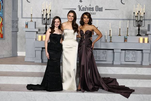 Premiere Of Netflix s Wake Up Dead Man: A Knives Out Mystery MUSEUM ROW, MIRACLE MILE, LOS ANGELES, CALIFORNIA, USA - NOVEMBER 17: American actress and singer Cailee Spaeny, Ukrainian-American actress and model Mila Kunis and American actress and activist Kerry Washington arrive at the Premiere Of Netflix s Wake Up Dead Man: A Knives Out Mystery held at the Academy Museum of Motion Pictures on November 17, 2025 in Museum Row, Miracle Mile, Los Angeles, California, United States., Credit:Image Press Agency Avalon United States, California, Los Angeles, Academy Museum of Motion Pictures  Copyright: xImagexPressxAgencyx xAvalonx 1053052540