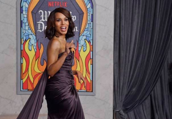 Cast member Kerry Washington attends the premiere of Netflix s motion picture murder mystery Wake Up Dead Man: A Knives Out Mystery at the Academy Museum of Motion Pictures in Los Angeles on Monday, November 17, 2025. Storyline: Benoit Blanc returns for his most dangerous case yet.  LAP2025111745 JIMxRUYMEN