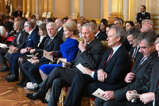 King And Queen Grant New Honorary Titles BRUSSELS, BELGIUM - NOVEMBER 18 : King Philippe and Queen Mathilde receive the persons who have been granted a noble title or an honorary distinction for their achievements in their respective fields. This ceremony takes place at the Royal Palace in Brussels..on November 18, 2025 in Brussels, Belgium, 18 11 2025 Brussels Belgium  Copyright: xBertxVanxDenxBrouckex