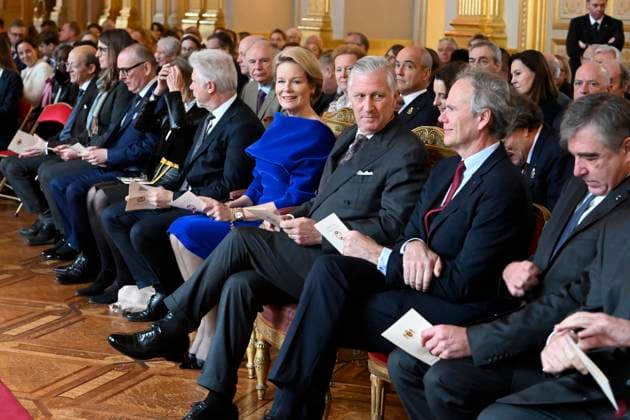 King And Queen Grant New Honorary Titles BRUSSELS, BELGIUM - NOVEMBER 18 : King Philippe and Queen Mathilde receive the persons who have been granted a noble title or an honorary distinction for their achievements in their respective fields. This ceremony takes place at the Royal Palace in Brussels..on November 18, 2025 in Brussels, Belgium, 18 11 2025 Brussels Belgium  Copyright: xBertxVanxDenxBrouckex