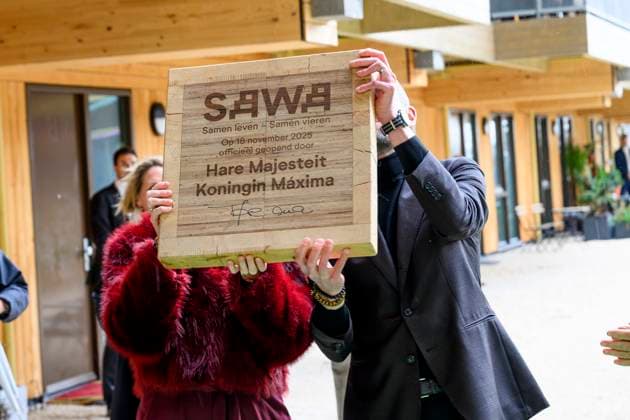 18-11-2025 Rotterdam Queen Maxima attended the opening of the circular wooden residential building SAWA in Rotterdam. Â  Copyright: xPPEx