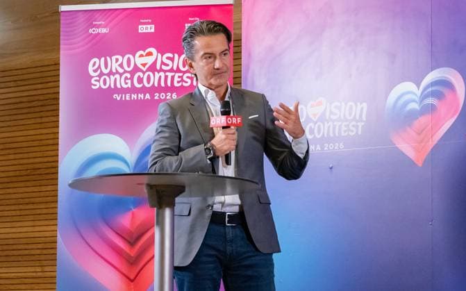 20251118 PG ORF Medienupdate zum Eurovision Song Contest 2026 in Wien WIEN, OESTERREICH - 18. NOVEMBER: Journalistin, Kolumnistin und Moderatorin Katia Wagner waehrend des Mediengespraechs anlaesslich eines ORF Updates zum 70. Eurovision Song Contest vom 12. bis zum 16. Mai 2026 in Wien im Foyer der Halle F der Wiener Stadthalle am 18. November 2025 in Wien, Oesterreich. 251118_SEPA_17_005 Copyright: xIsabellexOuvrardx SEPAxMedia