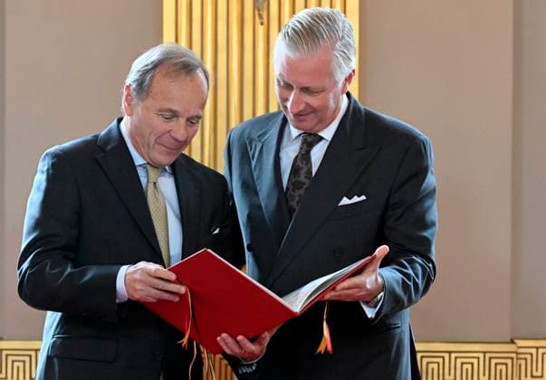 King And Queen Grant New Honorary Titles BRUSSELS, BELGIUM - NOVEMBER 18 : Monsieur Alexis BROUHNS receives the tiltle of Baron. King Philippe receives the persons who have been granted a noble title or an honorary distinction for their achievements in their respective fields. This ceremony takes place at the Royal Palace in Brussels..on November 18, 2025 in Brussels, Belgium, 18 11 2025 Brussels Belgium  Copyright: xBertxVanxDenxBrouckex