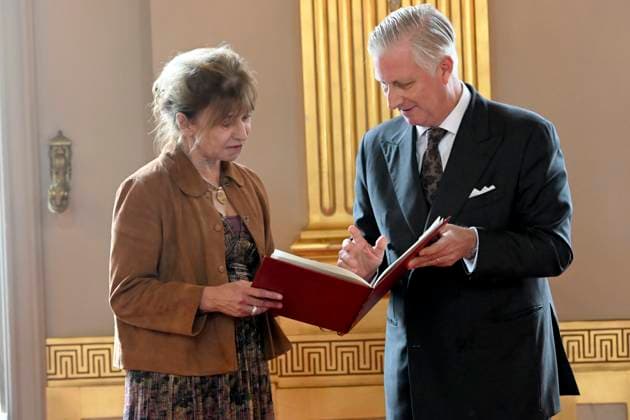 King And Queen Grant New Honorary Titles BRUSSELS, BELGIUM - NOVEMBER 18 : Madame Véronique HALLOIN receives the tiltle of Baron. King Philippe receives the persons who have been granted a noble title or an honorary distinction for their achievements in their respective fields. This ceremony takes place at the Royal Palace in Brussels..on November 18, 2025 in Brussels, Belgium, 18 11 2025 Brussels Belgium  Copyright: xBertxVanxDenxBrouckex