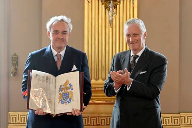 King And Queen Grant New Honorary Titles BRUSSELS, BELGIUM - NOVEMBER 18 : De Heer Gaëtan HANNECART receives the tiltle of Baron. King Philippe receives the persons who have been granted a noble title or an honorary distinction for their achievements in their respective fields. This ceremony takes place at the Royal Palace in Brussels..on November 18, 2025 in Brussels, Belgium, 18 11 2025 Brussels Belgium  Copyright: xBertxVanxDenxBrouckex