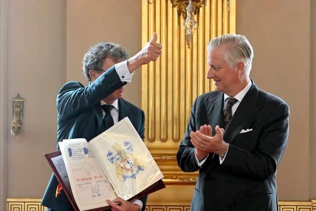 King And Queen Grant New Honorary Titles BRUSSELS, BELGIUM - NOVEMBER 18 : De Heer Marc MICHILS receives the tiltle of Baron. King Philippe receives the persons who have been granted a noble title or an honorary distinction for their achievements in their respective fields. This ceremony takes place at the Royal Palace in Brussels..on November 18, 2025 in Brussels, Belgium, 18 11 2025 Brussels Belgium  Copyright: xBertxVanxDenxBrouckex