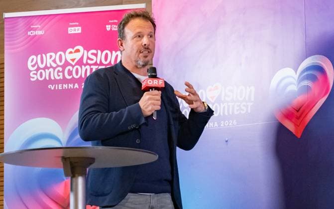 20251118 PG ORF Medienupdate zum Eurovision Song Contest 2026 in Wien WIEN, OESTERREICH - 18. NOVEMBER: Journalistin, Kolumnistin und Moderatorin Katia Wagner waehrend des Mediengespraechs anlaesslich eines ORF Updates zum 70. Eurovision Song Contest vom 12. bis zum 16. Mai 2026 in Wien im Foyer der Halle F der Wiener Stadthalle am 18. November 2025 in Wien, Oesterreich. 251118_SEPA_17_012 Copyright: xIsabellexOuvrardx SEPAxMedia