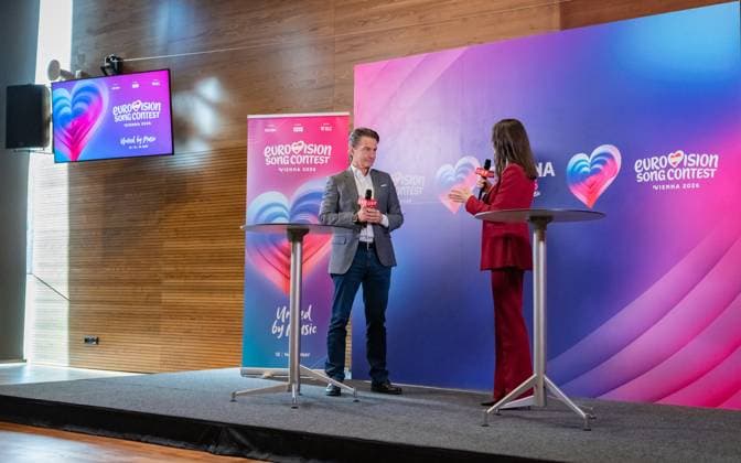 20251118 PG ORF Medienupdate zum Eurovision Song Contest 2026 in Wien WIEN, OESTERREICH - 18. NOVEMBER: ORF-Generaldirektor Roland Weissmann und Journalistin, Kolumnistin und Moderatorin Katia Wagner waehrend des Mediengespraechs anlaesslich eines ORF Updates zum 70. Eurovision Song Contest vom 12. bis zum 16. Mai 2026 in Wien im Foyer der Halle F der Wiener Stadthalle am 18. November 2025 in Wien, Oesterreich. 251118_SEPA_17_004 Copyright: xIsabellexOuvrardx SEPAxMedia