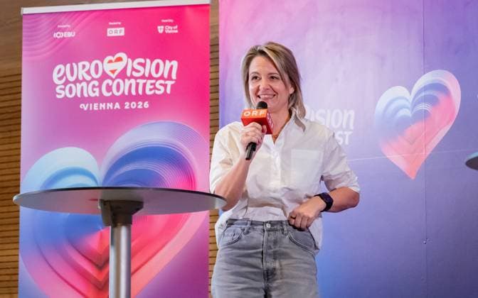20251118 PG ORF Medienupdate zum Eurovision Song Contest 2026 in Wien WIEN, OESTERREICH - 18. NOVEMBER: Journalistin, Kolumnistin und Moderatorin Katia Wagner waehrend des Mediengespraechs anlaesslich eines ORF Updates zum 70. Eurovision Song Contest vom 12. bis zum 16. Mai 2026 in Wien im Foyer der Halle F der Wiener Stadthalle am 18. November 2025 in Wien, Oesterreich. 251118_SEPA_17_015 Copyright: xIsabellexOuvrardx SEPAxMedia