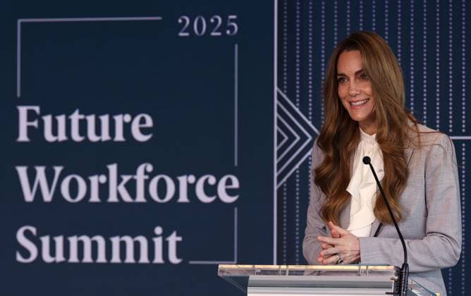 . 18 11 2025. London, United Kingdom. Kate Middleton, the Princess of Wales, at The Future Workforce Summit in London. Picture : i-Images Pool  xi-Imagesx xPoolx IIM-26386-0010