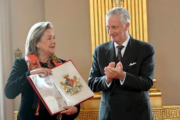 King And Queen Grant New Honorary Titles BRUSSELS, BELGIUM - NOVEMBER 18 : Madame Carine VERSTRAETEN receives the tiltle of Baron. King Philippe receives the persons who have been granted a noble title or an honorary distinction for their achievements in their respective fields. This ceremony takes place at the Royal Palace in Brussels..on November 18, 2025 in Brussels, Belgium, 18 11 2025 Brussels Belgium  Copyright: xBertxVanxDenxBrouckex