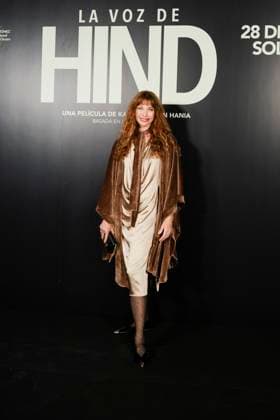 Premiere of La voz de Hind Actress Cristina Piaget poses during the red carpet of the film La voz de Hind, at the Palacio de la Prensa, on November 18, 2025, in Madrid Spain The film narrates the anguished wait of a six-year-old Palestinian girl trapped in a car under fire in Gaza, while the Red Crescent tries to rescue her, trapped in a car under fire in Gaza, while the Red Crescent tries to rescue her The film focuses on the drama of the calls for help and the helplessness of those who try to help her, without showing explicit violence 18 NOVEMBER 2025 PREMIERE FILM PRESENTATION CINEMA GAZA Madrid Madrid Spain  Copyright: xMateoxLanzuelax 7109944