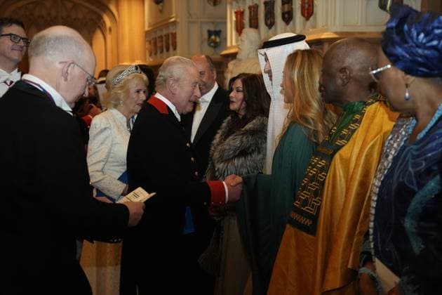 Diplomatic Corps reception at Windsor Castle, UK, 18 November 2025 King Charles III and Queen Camilla during the Diplomatic Corps reception at Windsor Castle, Berkshire. Picture date: Tuesday November 18, 2025., Credit:Andrew Matthews Avalon UK, London  Copyright: xAndrewxMatthewsx xAvalonx 1053184899