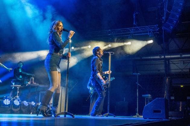 Roxette celebrate their first concert in Germany for almost nine years at the Quarterback Immobilien Arena in Leipzig Per Gessle and singer Lena Philipsson perform the biggest hits in the bands history, incl