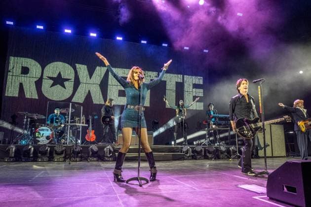 Roxette celebrate their first concert in Germany for almost nine years at the Quarterback Immobilien Arena in Leipzig Per Gessle and singer Lena Philipsson perform the biggest hits in the bands history, incl