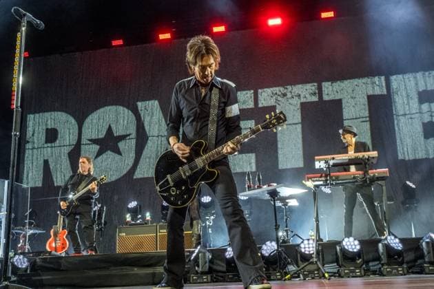 Roxette celebrate their first concert in Germany for almost nine years at the Quarterback Immobilien Arena in Leipzig Per Gessle and singer Lena Philipsson perform the biggest hits in the bands history, incl
