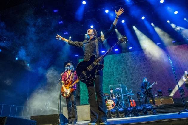 Roxette celebrate their first concert in Germany for almost nine years at the Quarterback Immobilien Arena in Leipzig Per Gessle and singer Lena Philipsson perform the biggest hits in the bands history, incl