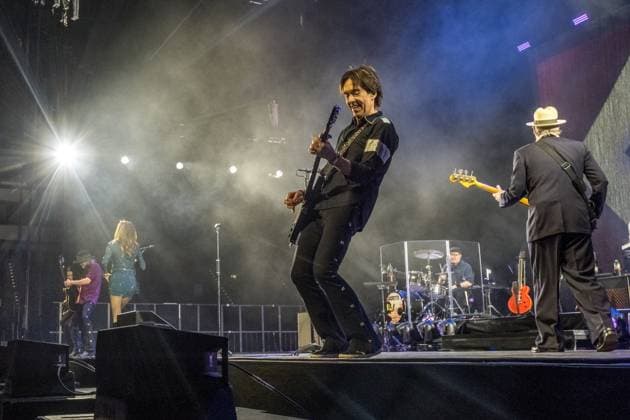 Roxette celebrate their first concert in Germany for almost nine years at the Quarterback Immobilien Arena in Leipzig Per Gessle and singer Lena Philipsson perform the biggest hits in the bands history, incl