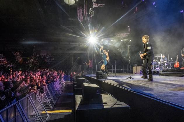 Roxette celebrate their first concert in Germany for almost nine years at the Quarterback Immobilien Arena in Leipzig Per Gessle and singer Lena Philipsson perform the biggest hits in the bands history, incl